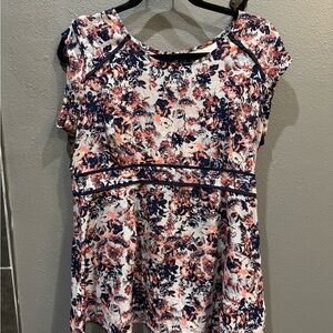 Motherhood Navy and Coral Floral Blouse